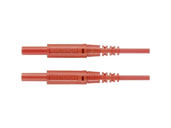 Schützinger MSFK A301 / 0.5 / 25 / RT Prøveledning [Stik 2 mm - Stik 2 mm] 25.00 cm Rød 10 stk