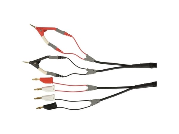 Schützinger KML 7528 / 2ZA / 4x0.22 / 70 Prøveledning [Stik 4 mm - Kelvin-klemme] 70.00 cm Sort, Rød, Hvid 3 stk