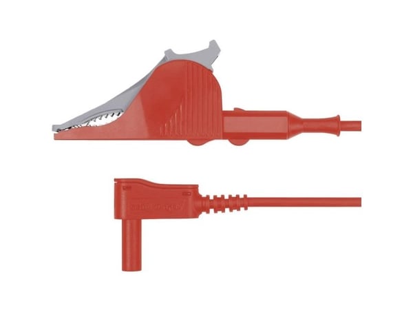 Schützinger MSWSAK 7418 / 2.5 / 150 / RT Prøveledning [Stik 4 mm - Krokodillenæb] 150.00 cm Rød 10 stk