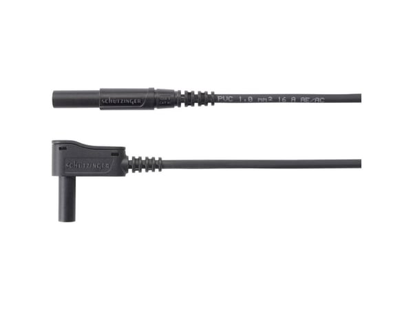 Schützinger MSWFK A341 / 1 / 50 / SW Prøveledning [Stik 4 mm - Stik 4 mm] 50.00 cm Sort 20 stk