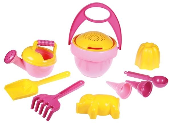 Lena Happy Sand Girls I 10 pcs, Sandlekesett, 1 år, Rosa, Gult Lena Happy Sand Girls I 10 pcs, Sandlekesett, 1 år, Rosa, Gult