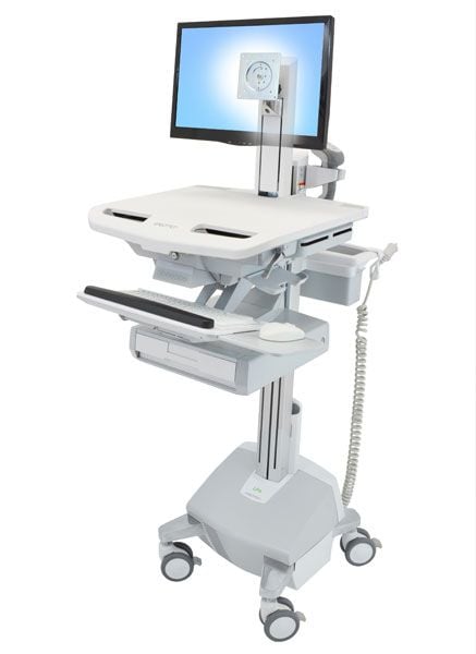 Ergotron StyleView - Vogn - for LCD-skjerm / PC-utstyr - medisinsk - aluminium, forsinket stål, kvalitetsplast - grå, hvit, polert aluminium - skje...