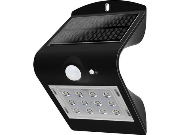 V-TAC VT-767-2 - Vegglampe - LED - 1.5 W - naturlig hvitt lys - 4000 K - soldrevet - svart