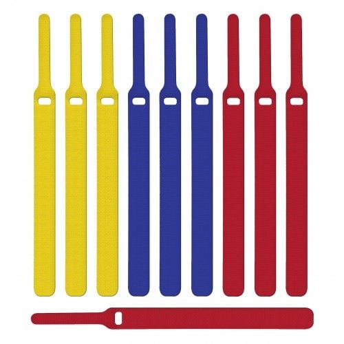 LTC BASIC STRAPS - Kaapelinauhat - 17 cm - sininen, keltainen, punainen (pakkaus 10 kpl)