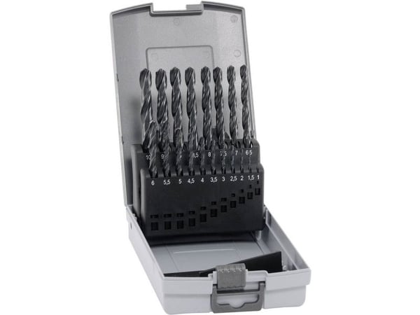 Alpen 802311100 Sprint HSS spiralbor-sett i metall 19 deler DIN 338 sylinderskaft