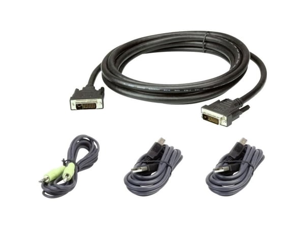 ATEN 2L-7D03UDX4 - Tastatur / video / musekabelsett (KVM) - TAA-samsvar