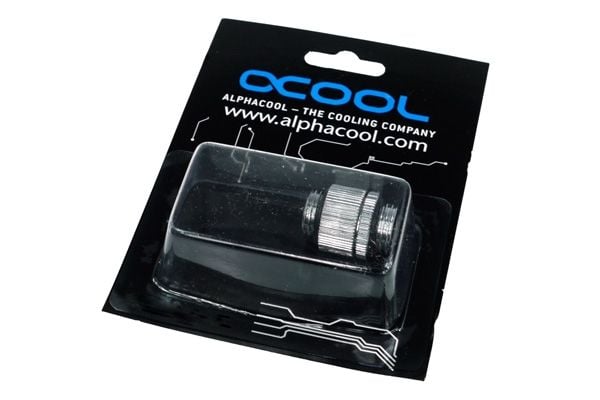 Alphacool dobbel nippel G1/4 ytre gjenger til G1/4 - tilkoblingsadapter for væskekjølingssystem - krom