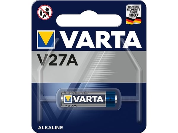 Varta V27A, Engangsbatteri, LR27A, Alkalinsk, 12 V, 1 stykker, 19 mAh