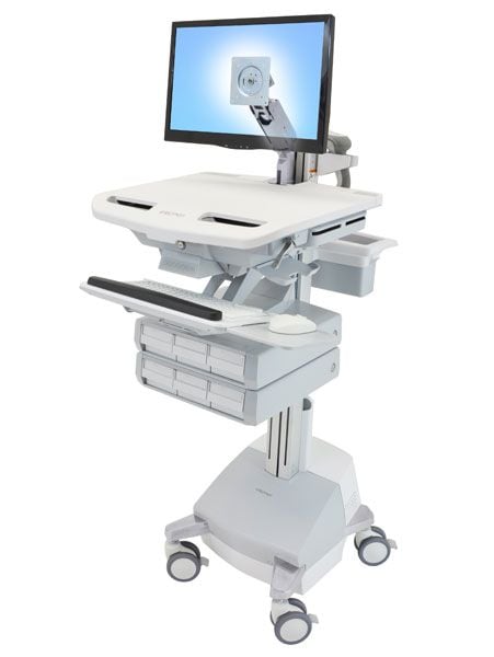 Ergotron StyleView - Vogn - åpen arkitektur - for LCD-skjerm / PC-utstyr - medisinsk - aluminium, forsinket stål, kvalitetsplast - grå, hvit, poler...