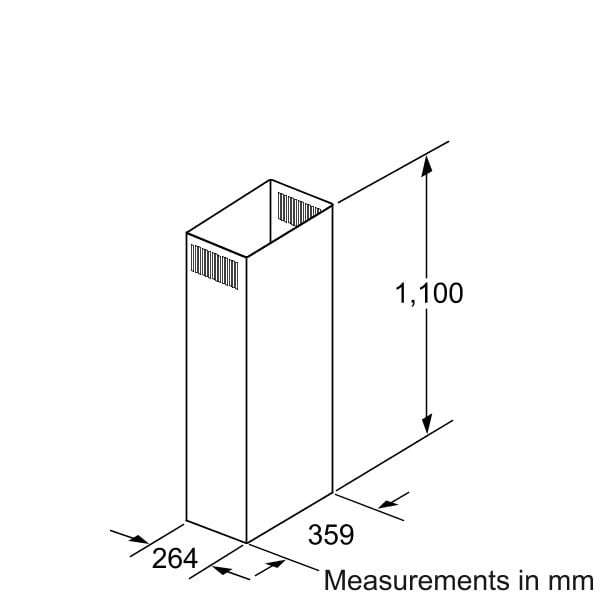 Siemens LZ12285 - Trekkanalsforlengelse - rustfritt stål - for Siemens LF959BL90