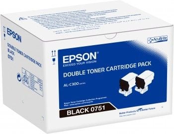 Epson - 2-pack - svart - original - tonerpatron - for Epson AL-C300; AcuLaser C3000; WorkForce AL-C300
