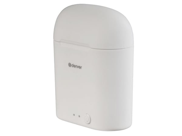 DENVER TWE-46 - True wireless-hodetelefoner med mikrofon - ørepropp - Bluetooth - hvit