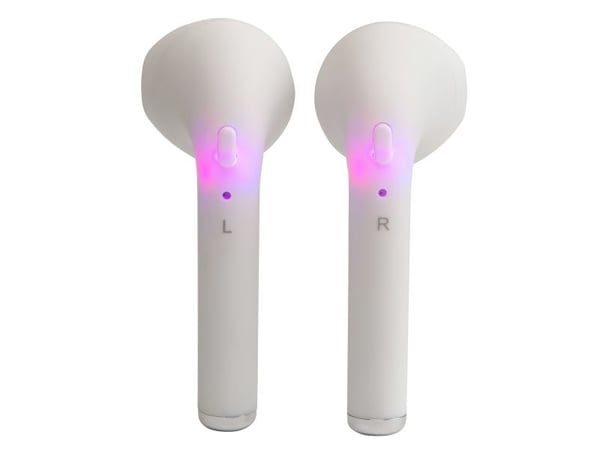 DENVER TWE-46 - True wireless-hodetelefoner med mikrofon - ørepropp - Bluetooth - hvit