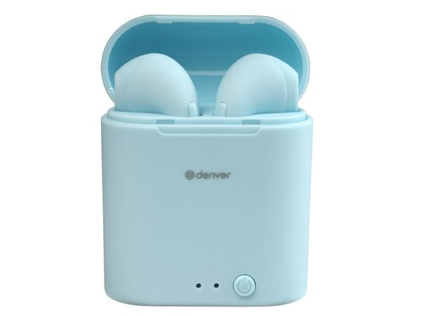 Denver TWE-46LIGHTBLUE, Trådløs, Musikk, Hodesett, Blå
