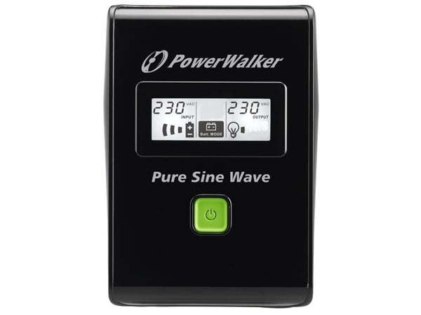 PowerWalker VI 800 SW - UPS - AC 220/230/240 V - 480 Watt - 800 VA - 9 Ah - USB - utgångskontakter: 2 - svart