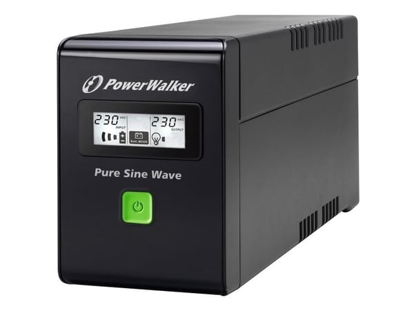 PowerWalker VI 800 SW - UPS - AC 220/230/240 V - 480 Watt - 800 VA - 9 Ah - USB - utgångskontakter: 2 - svart