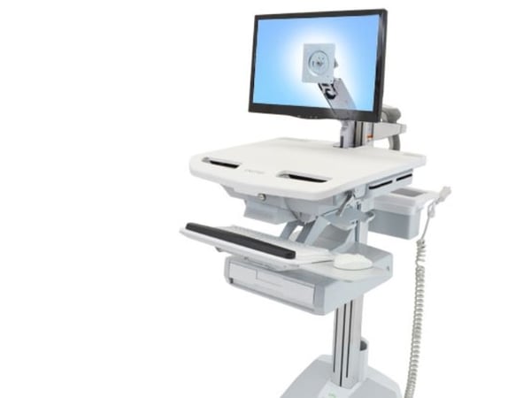 Ergotron StyleView - Vogn (kun lading) - åpen arkitektur - for LCD-skjerm / PC-utstyr - medisinsk - aluminium, forsinket stål, kvalitetsplast - grå...