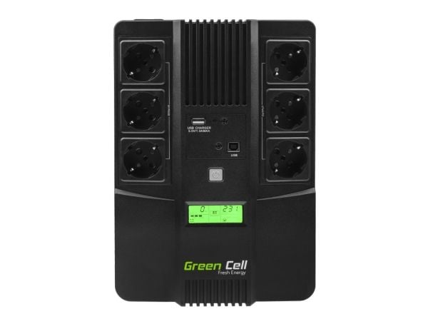 Green Cell AiO - UPS - AC 220/230/240 V - 480 watt - 800 VA - 9 Ah - USB - utgangskontakter: 6