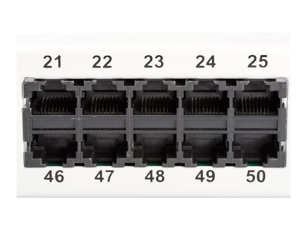 Digitus 19" CAT 3 ISDN patch panel, RJ-45, Cat3, Telinekiinnitys, 1U
