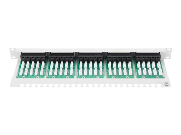 Digitus 19" CAT 3 ISDN patch panel, RJ-45, Cat3, Telinekiinnitys, 1U