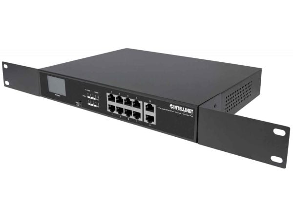 Intellinet 561303, Gigabit Ethernet (10/100/1000), Full duplex, Strömförsörjning via Ethernet (PoE) stöd, Rackmontering