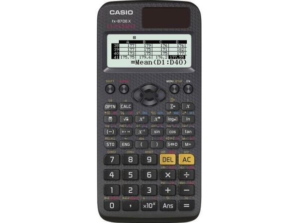 Casio FX-87DE X, Tasku, Funktiolaskin, Akku/Aurinko, Musta