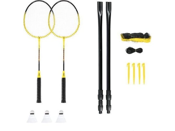 Nils Extreme NRZ262 aluminium badmintonsett: 2 racketer + 3 fjærballer + nett 600x60 cm + bag