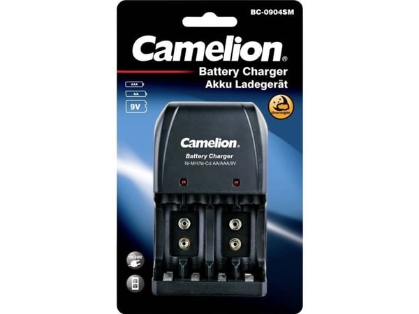 Camelion BC-904, nikkel-kadmium (NiCd), nikkel-metallhydrid (NiMH), 9v, AA, AAA