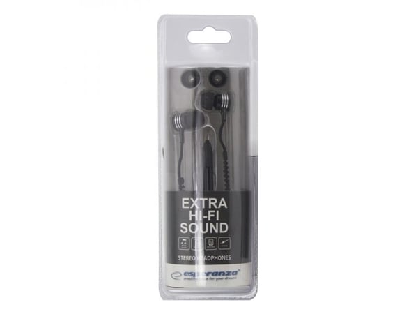 Esperanza EH161 - Ørepropper med mikrofon - i øret - kablet - 3,5 mm jakk - svart