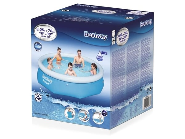 Bestway Fast Set 57266, 3638 l, Oppblåsbart basseng, Blå, 8,31 kg