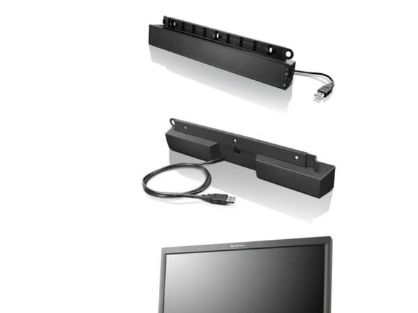 Lenovo USB Soundbar - Kaiuttimet - PC:lle - USB - 2,5 W (yhteensä) - IdeaPad S340-14; ThinkPad L13 Yoga Gen 3; T14s Gen 3; V50t Gen 2-13 -malleihin