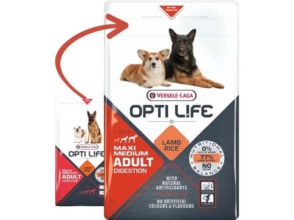 Versele-Laga Adult Digestion Medium & Maxi, Adult (animal), Maxi (26 - 44kg), Keskikokoinen (11 -25 kg), 12,5 kg, Gluteeniton