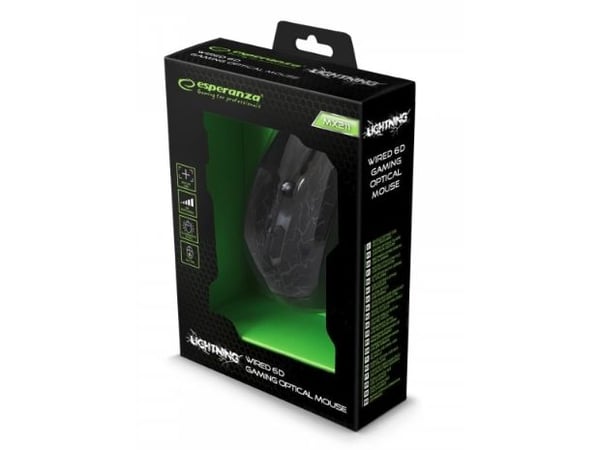 Esperanza MX211 LIGHTNING - Mus - høyrehendt - optisk - 6 knapper - kablet - USB