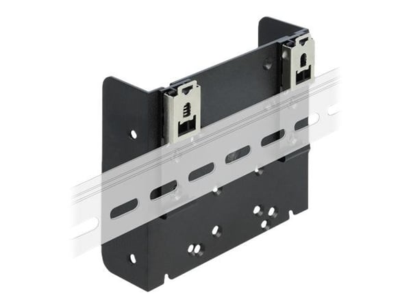 Delock DIN rail Mounting Kit for Micro Controller or 3.5" Devices - DIN-skinnemonteringssett - svart