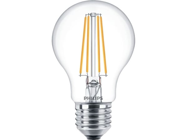 Philips CorePro - LED-filamentlyspære - form: A60 - klar finish - E27 - 7 W (ekvivalent 60 W) - klasse E - varmt hvitt lys - 2700 K