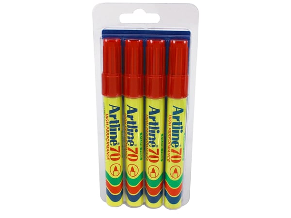 Marker Artline 70 rød 4-Blisteri