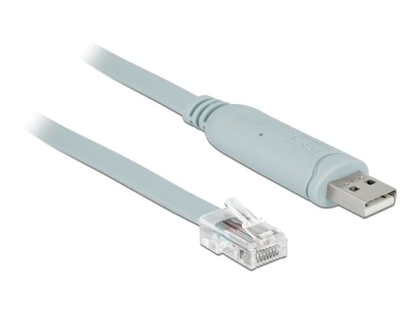 Delock - Seriell kabel - USB (hann) til RJ-45 (hann) - 1 m - EIA-232 - grå