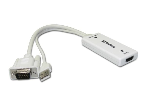 Sandberg Converter VGA+Audio til HDMI hvid