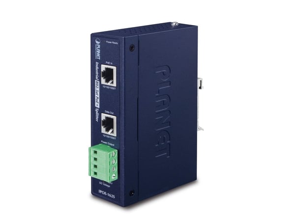 PLANET IPOE-162S - PoE splitter (DIN-skinnemonterbar) - 48 - 56 V - 25 watt - Ethernet 10/100/1000 - utgangskontakter: 1