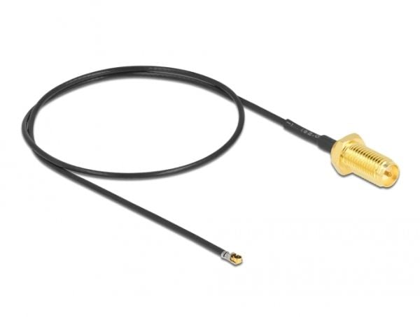 Delock - Antennekabel - MHF 4L LK (P) til RP-SMA (R) - 35 cm - 1.37 mm - koaksial - svart