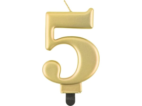 GoDan födelsedagsljus “5” guld 8 cm
