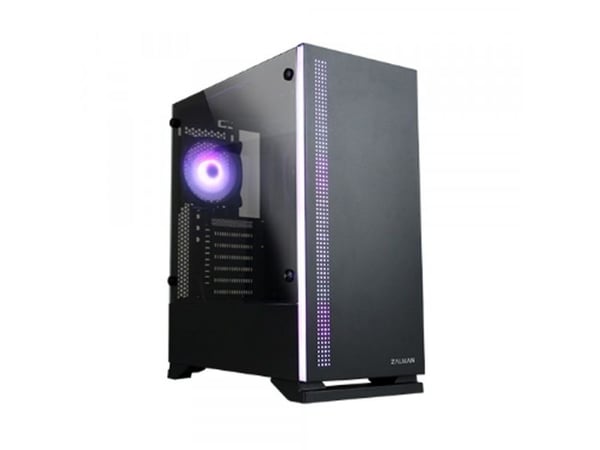 Zalman S5 Black, Midi Tower, PC, Sort, ATX, Micro ATX, Mini-ITX, Plast, Stål, Herdet glass, Blå, Grønn, Rød