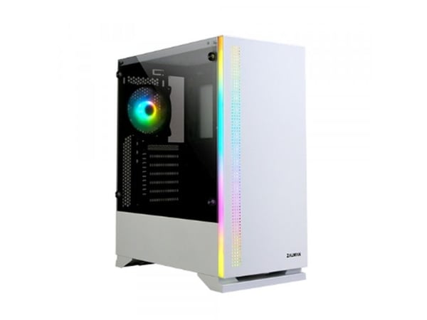 Zalman S5 WHITE, Midi Tower, PC, Hvit, ATX, Micro ATX, Mini-ITX, Plast, Stål, Herdet glass, Blå, Grønn, Rød