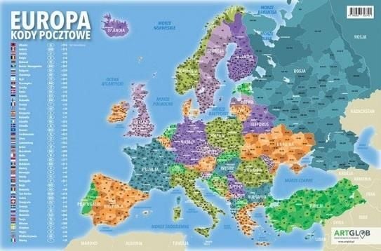 Artglob skrivebordsunderlag - postnummer Europa Artglob skrivebordsunderlag - postnummer Europa