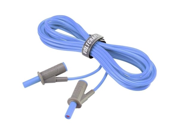 VOLTCRAFT MSB-501 Turvatestausjohto [Lamellipistoke 4 mm - Lamellipistoke 4 mm] 5.00 m Sininen 1 kpl 1 kpl