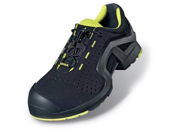 Uvex 85142, Unisex, Voksen, Vernesko, Limefarget, Sort, P, S1, ESD, SRC, Hurtigsnører