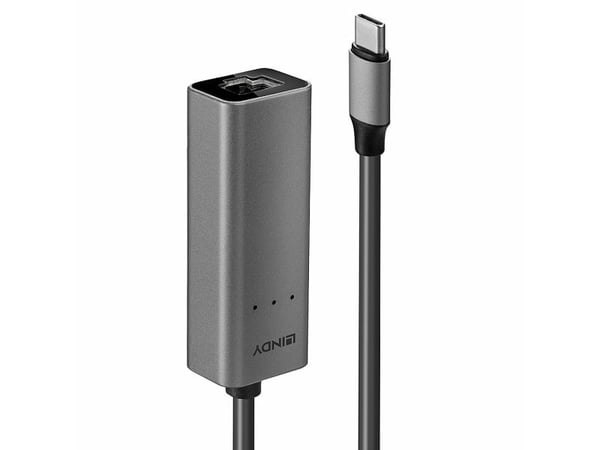 Lindy 43314, Koblet med ledninger (ikke trådløs), USB Type-C, Ethernet, 2500 Mbit/s, Sølv