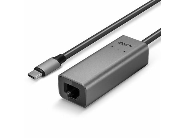 Lindy 43314, Langallinen, USB Type-C, Ethernet, 2500 Mbit/s, Hopea