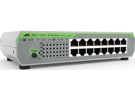 Allied Telesis CentreCOM AT-FS710/16 - Kytkin - Hallitsematon - 16 x 10/100 - Pöytä, telineasennettava