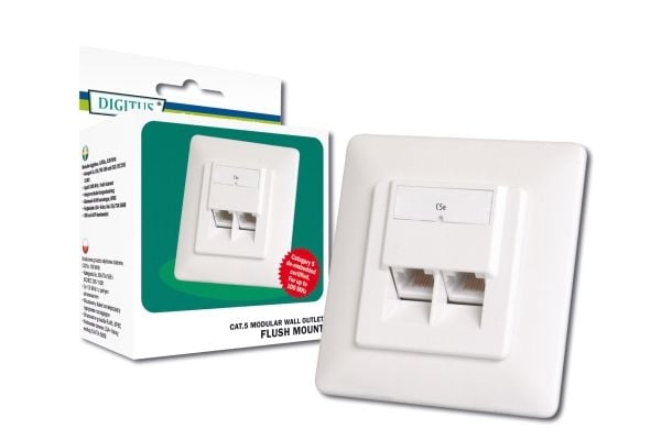 Digitus DN-9001-N, RJ-45, 5e, Valkoinen, 80 mm, 80 mm, Kiina